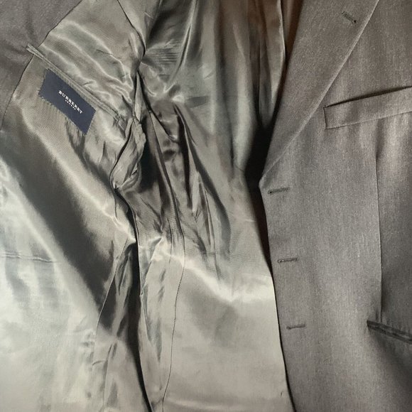 Burberry Blazer Jacket Men's 43 L Gray Wool Single Breasted Notch Lapel 8252 - Picture 6 of 12